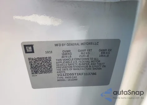2019 Chevrolet Malibu Lt from USA, damaged, VIN 1G1ZD5ST1KF113786